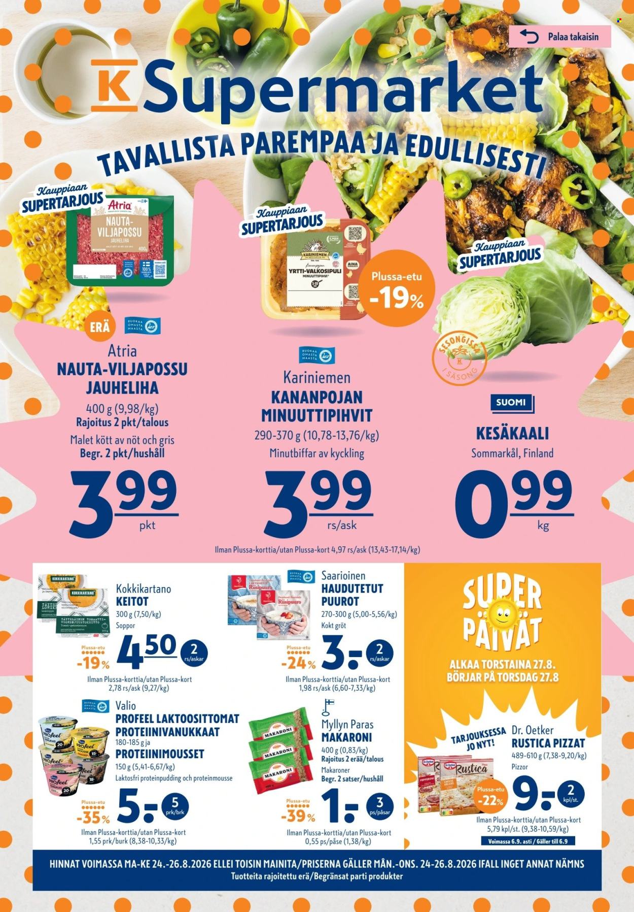 K-Supermarket tarjoukset - 24.08.2026 - 26.08.2026. Sivu 1