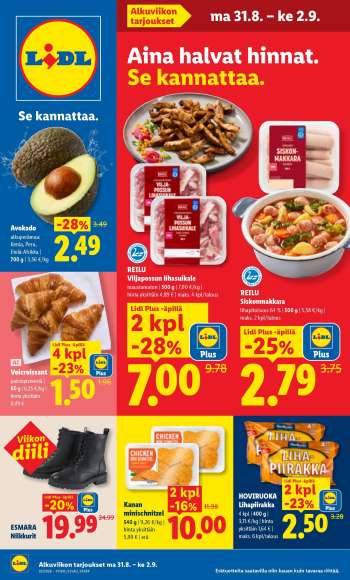 Lidl tarjoukset  - 31.08.2026 - 02.09.2026.