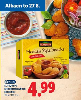 EL TEQUITO Meksikolaistyylinen Snack Box