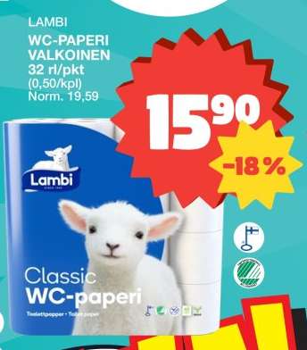 LAMBI WC-PAPERI VALKOINEN
