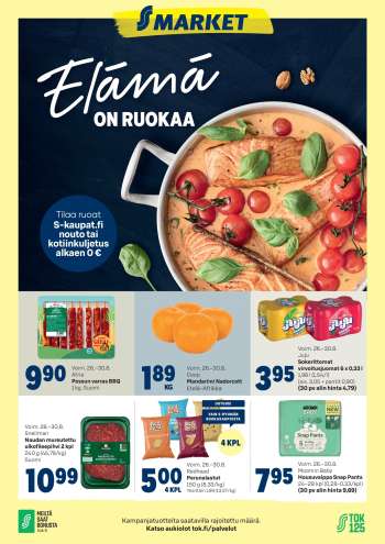 S-market tarjoukset  - 26.08.2026 - 30.08.2026.
