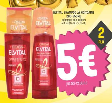 L'Oreal Elvital Shampoo ja Hoitoaine
