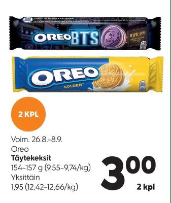 Oreo TÄYTEKEKSIT