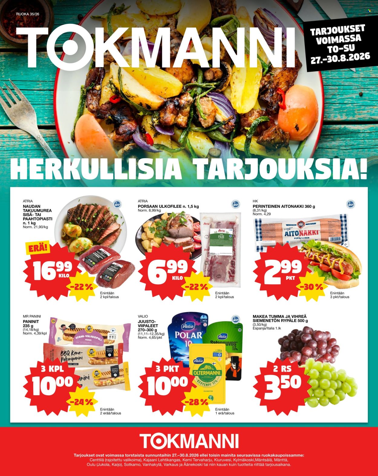 Tokmanni tarjoukset - 27.08.2026 - 30.08.2026. Sivu 1