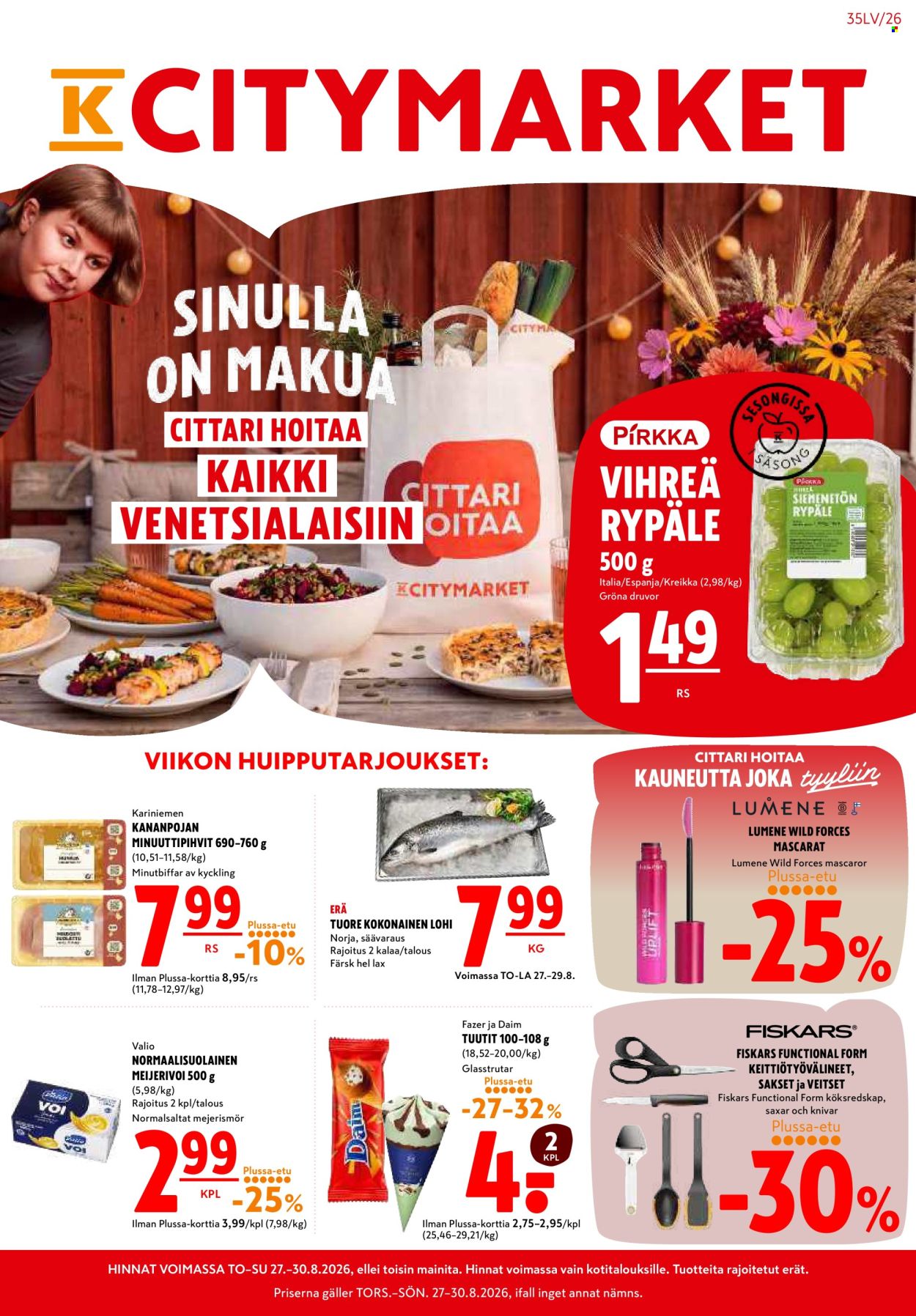 K-citymarket tarjoukset - 27.08.2026 - 30.08.2026. Sivu 1