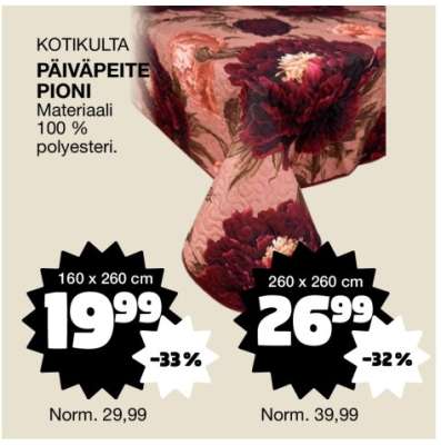 KOTIKULTA PÄIVÄPEITE PIONI