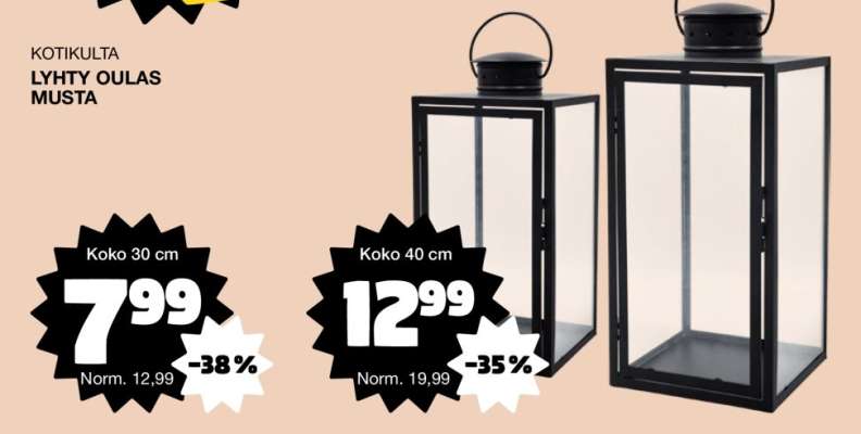 KOTIKULTA LYHTY OULAS MUSTA