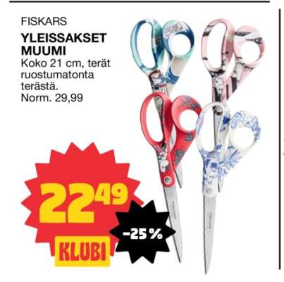 FISKARS YLEISSAKSET MUUMI