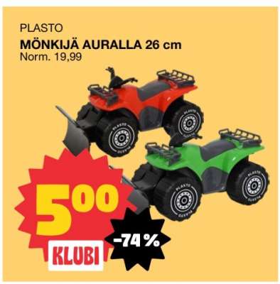 PLASTO MÖNKIJÄ AURALLA 26 cm