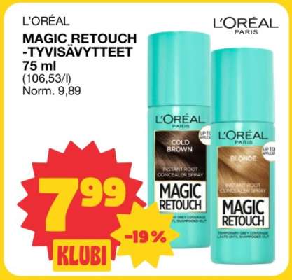 L'ORÉAL MAGIC RETOUCH -TYVISÄVYTTEET