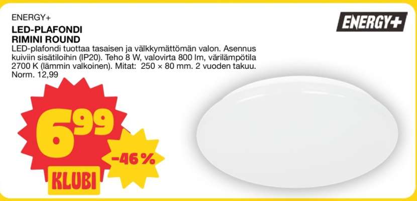 ENERGY+ LED-PLAFONDI RIMINI ROUND