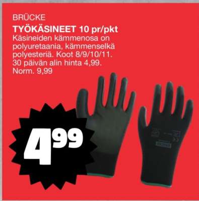 BRÜCKE TYÖKÄSINEET 10 pr/pkt