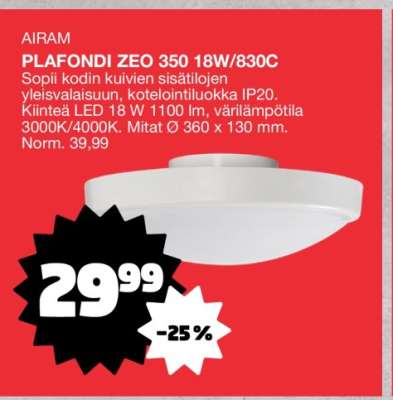 AIRAM PLAFONDI ZEO 350 18W/830C
