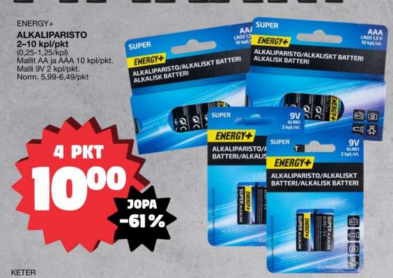ENERGY+ Alkaliparisto