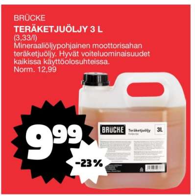 BRÜCKE TERÄKETJUÖLJY 3 l