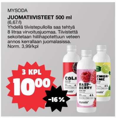 MYSODA JUOMATIIVISTEET 500 ml