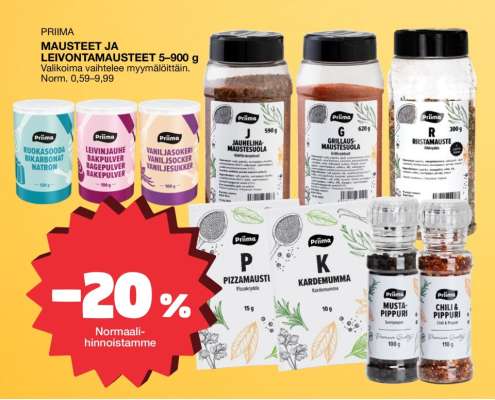 PRIIMA MAUSTEET JA LEIVONTAMAUSTEET 5–900 g