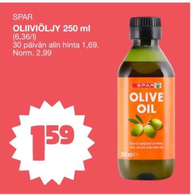 SPAR OLIIVIÖLJY 250 ml