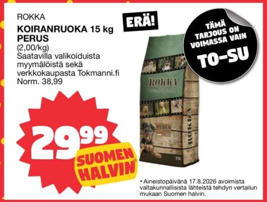 ROKKA KOIRANRUOKA 15 kg