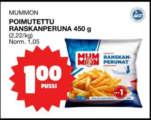 Mummon Poimutettu Ranskanperuna 450 g