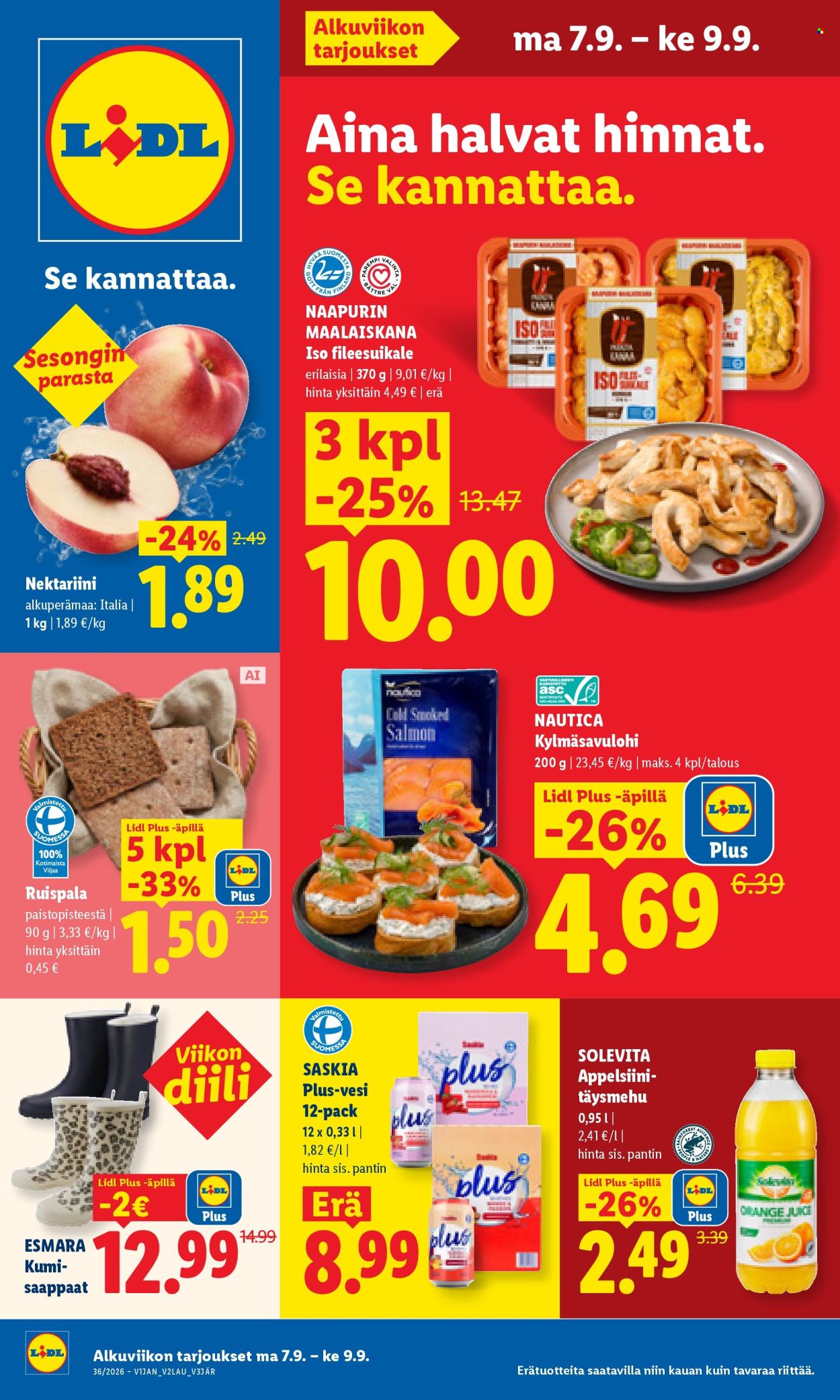 Lidl tarjoukset - 07.09.2026 - 09.09.2026. Sivu 1