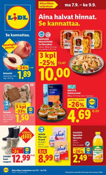 Lidl tarjoukset  - 07.09.2026 - 09.09.2026.
