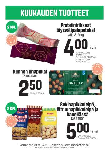 Prisma tarjoukset  - 31.08.2026 - 04.10.2026.