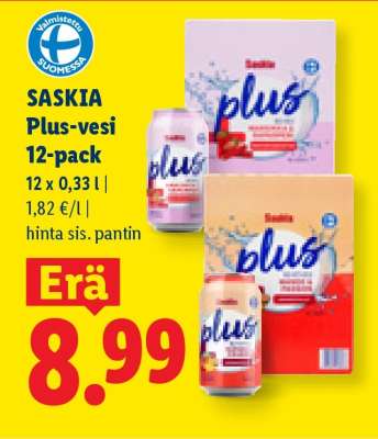SASKIA Plus-vesi 12-pack