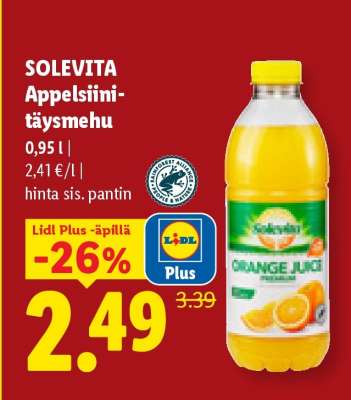 SOLEVITA Appelsiinitäysmehu