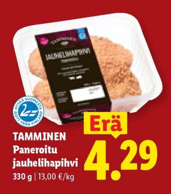 Tamminen Paneroitu jauhelihapihvi