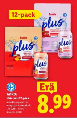 SASKIA Plus-vesi 12-pack