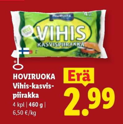 HOVIRUOKA Vihis-kasvispiirakka