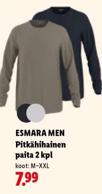 ESMARA MEN Pitkähihainen paita 2 kpl