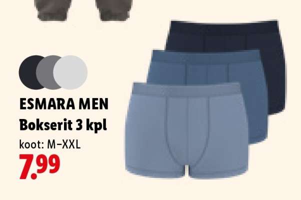 ESMARA MEN Bokserit 3 kpl