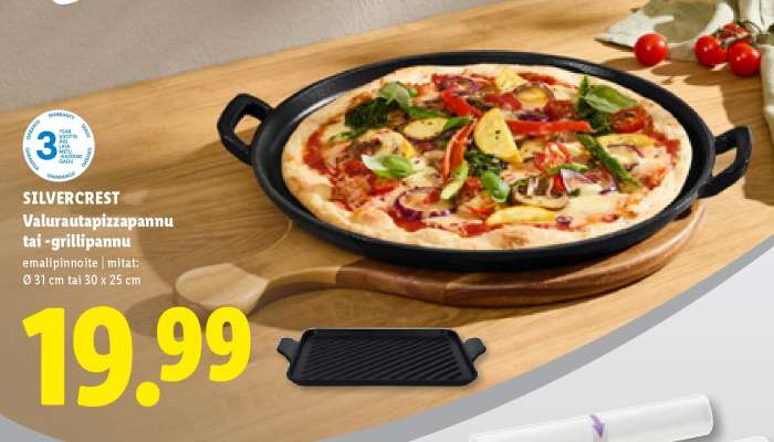 SILVERCREST Valurautapizzapannu tai -grillipannu