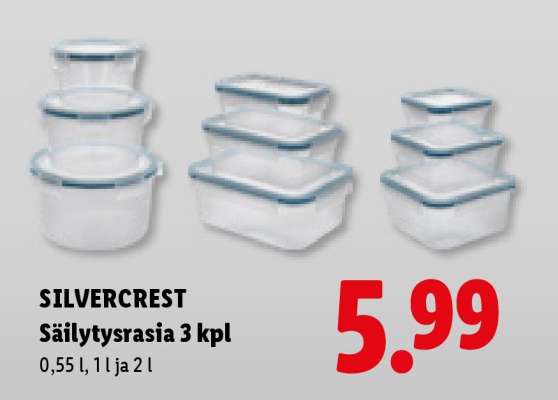 SILVERCREST Säilytysrasia 3 kpl