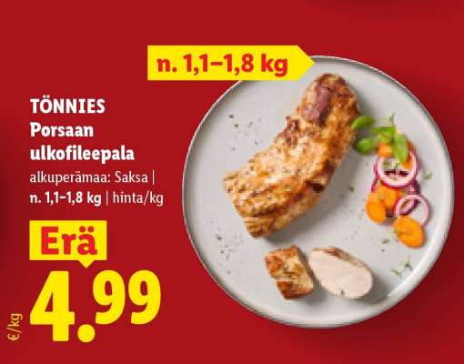 TÖNNIES Porsaan ulkofileepala