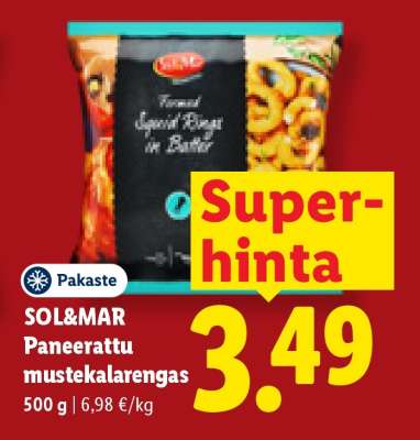 SOL & MAR Paneerattu mustekalarengas