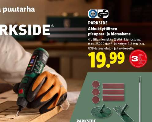 Parkside Akkukäyttöinen pienpora- ja hiomakone