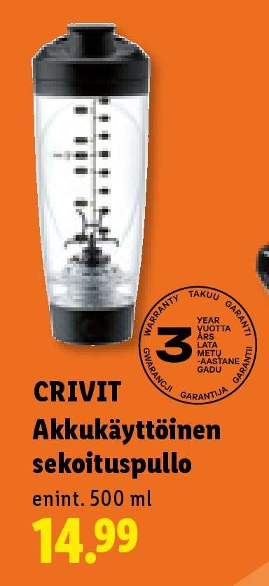 CRIVIT Akkukäyttöinen sekoituspullo
