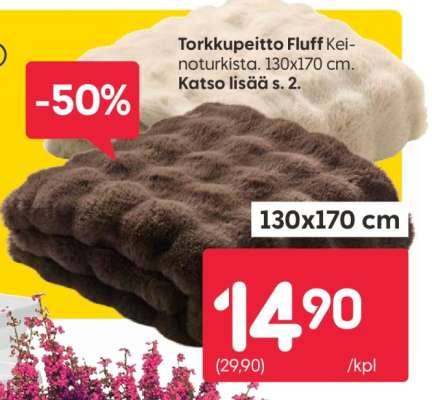 Torkkupeitto Fluff Keinoturkista