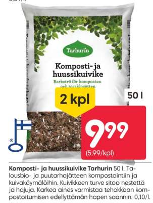 Komposti- ja huussikuivike Tarhurin
