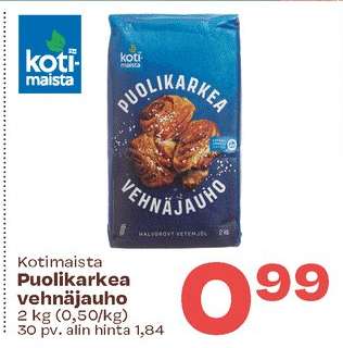 Kotimaista Puolikarkea vehnäjauho