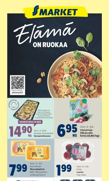 S-market tarjoukset  - 02.09.2026 - 06.09.2026.