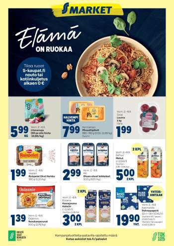 S-market tarjoukset  - 02.09.2026 - 06.09.2026.