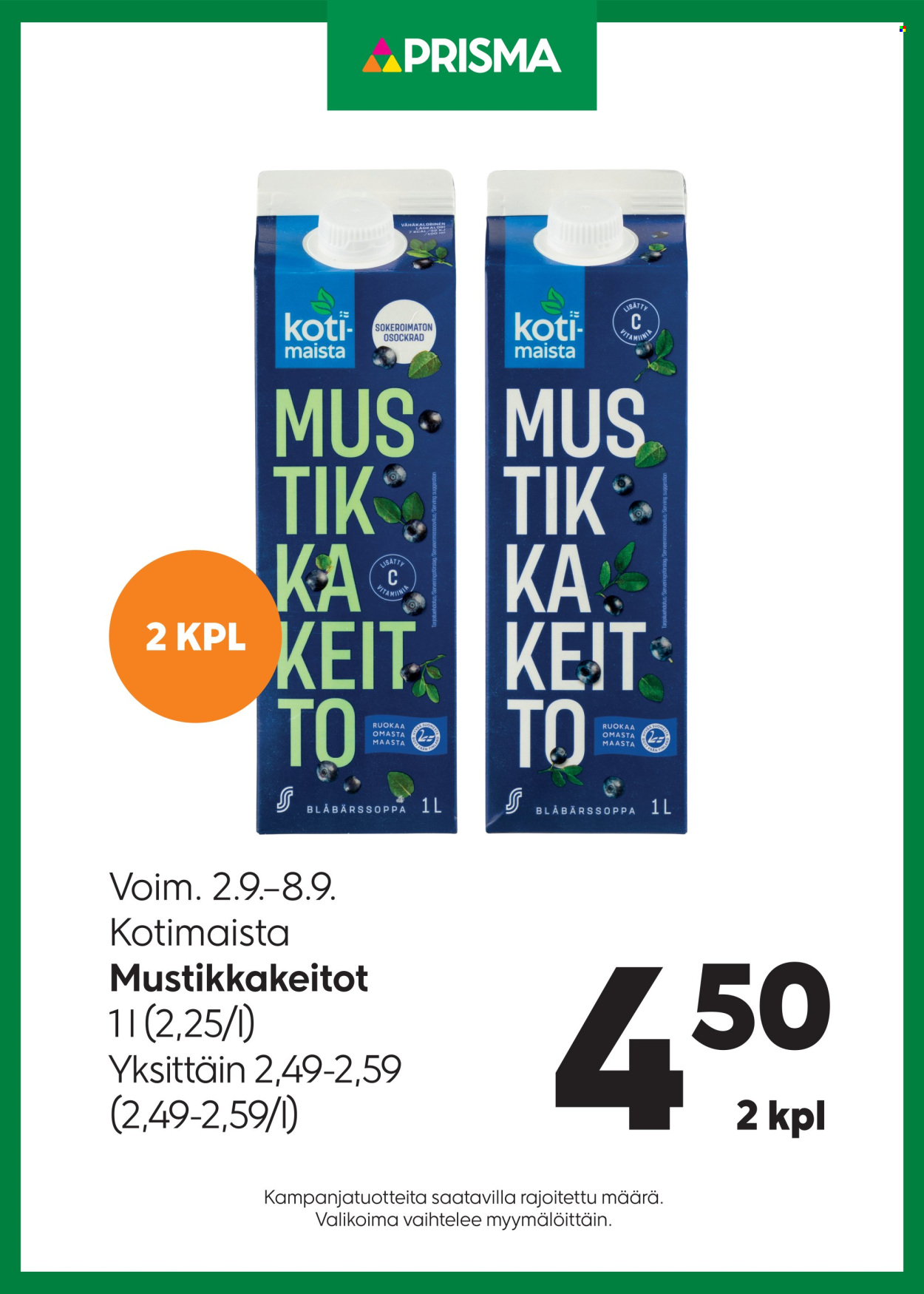 Prisma tarjoukset - 02.09.2026 - 08.09.2026. Sivu 1