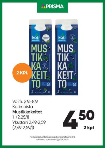 Prisma tarjoukset  - 02.09.2026 - 08.09.2026.