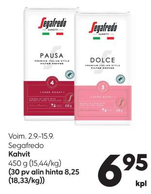 Segafredo Kahvit