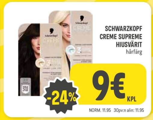 SCHWARZKOPF CREME SUPREME -HIUSVÄRIT