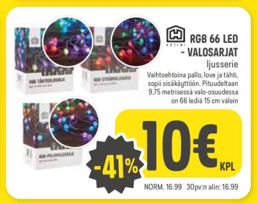RGB 66 LED - VALOSARJAT